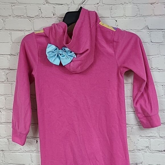 Girls JoJo Siwa Bow Bow Rainbow Hooded One-Piece Fleece Union Suit Pajamas Small - Picture 7 of 8